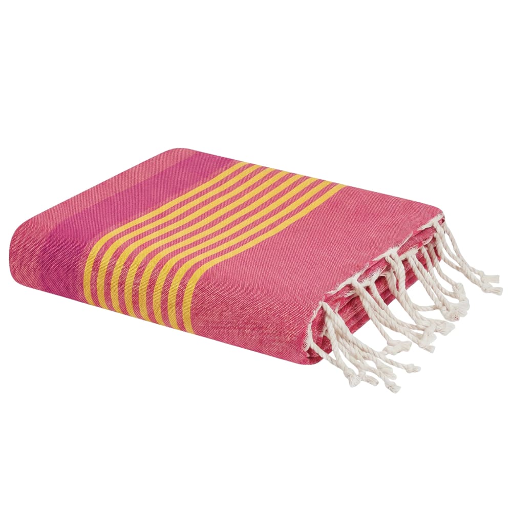 Fouta en coton recyclé corail 100x200 cm Fouta en coton recyclé corail 100x200 cm