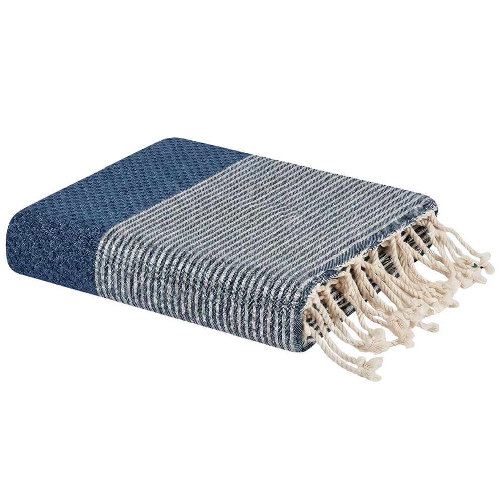 Fouta en coton recyclé bleu 100x200 cm Fouta en coton recyclé bleu 100x200 cm