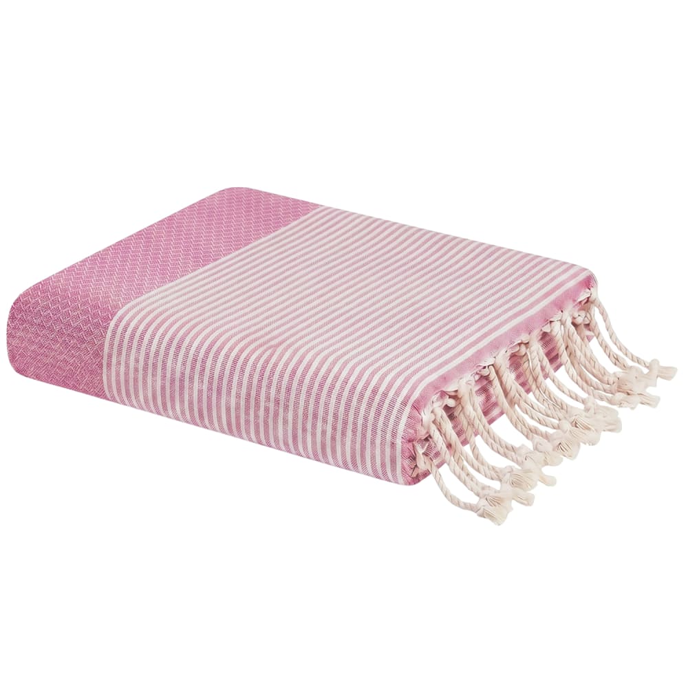 Fouta enfant serviette plage coton recyclé rose clair 70x140 cm Fouta enfant serviette plage coton recyclé rose clair 70x140 cm