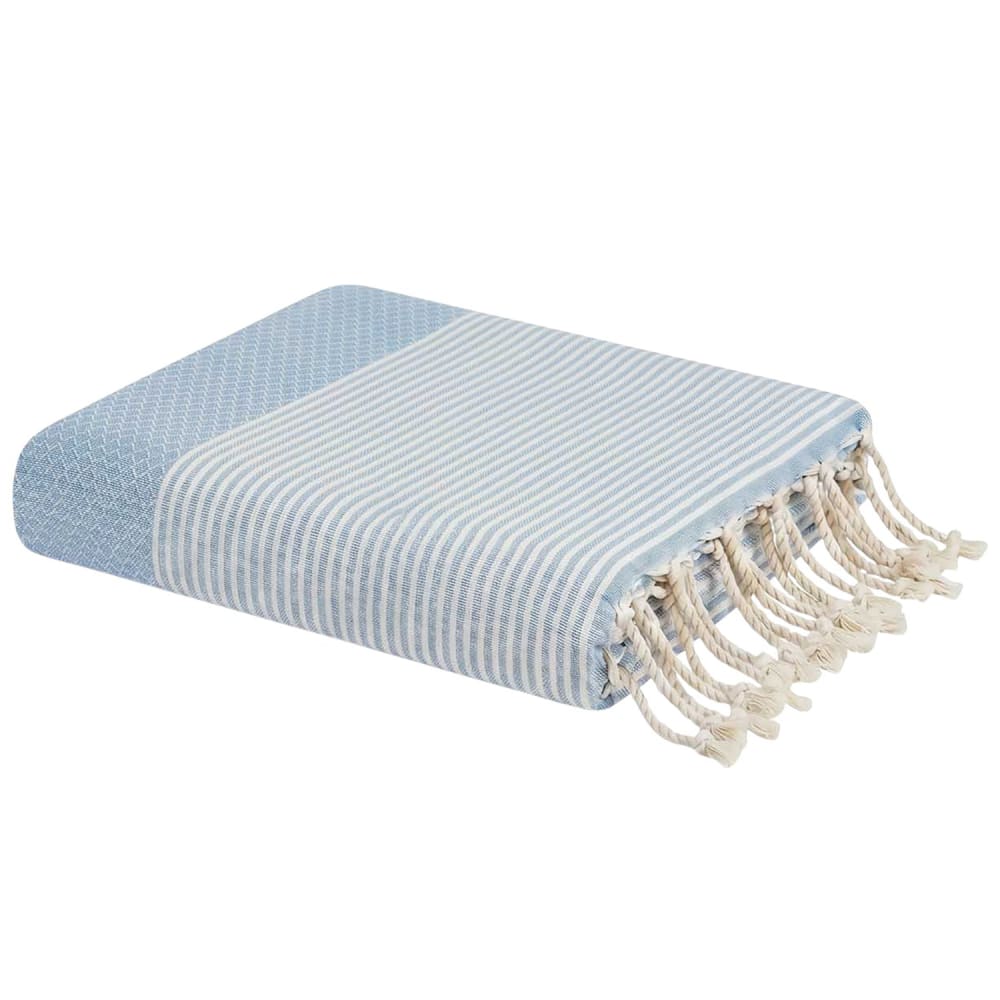 Fouta enfant serviette plage coton recyclé bleu ciel 70x140 cm Fouta enfant serviette plage coton recyclé bleu ciel 70x140 cm