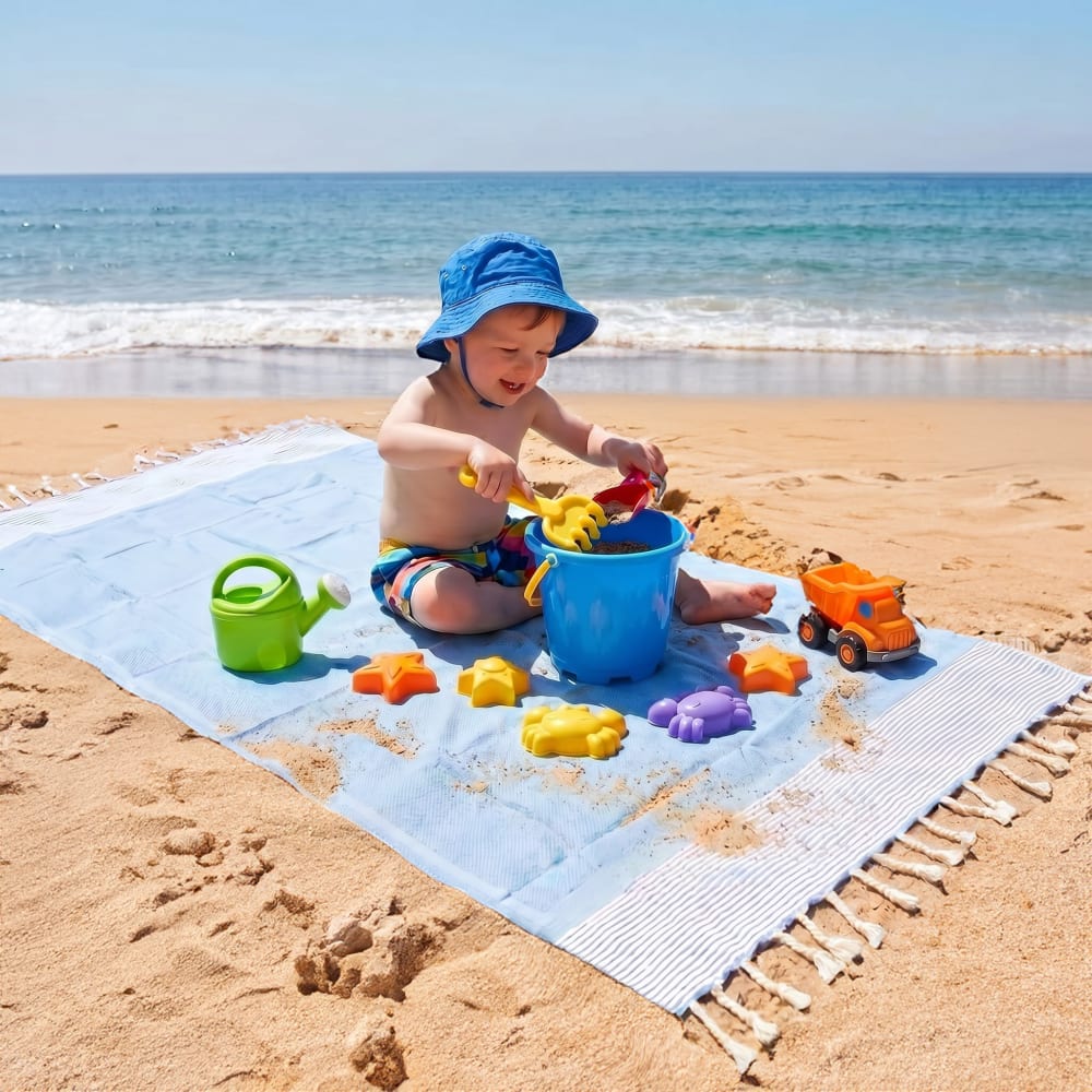 Fouta strandtuch für kinder aus recycelter baumwolle - Maisons Du
