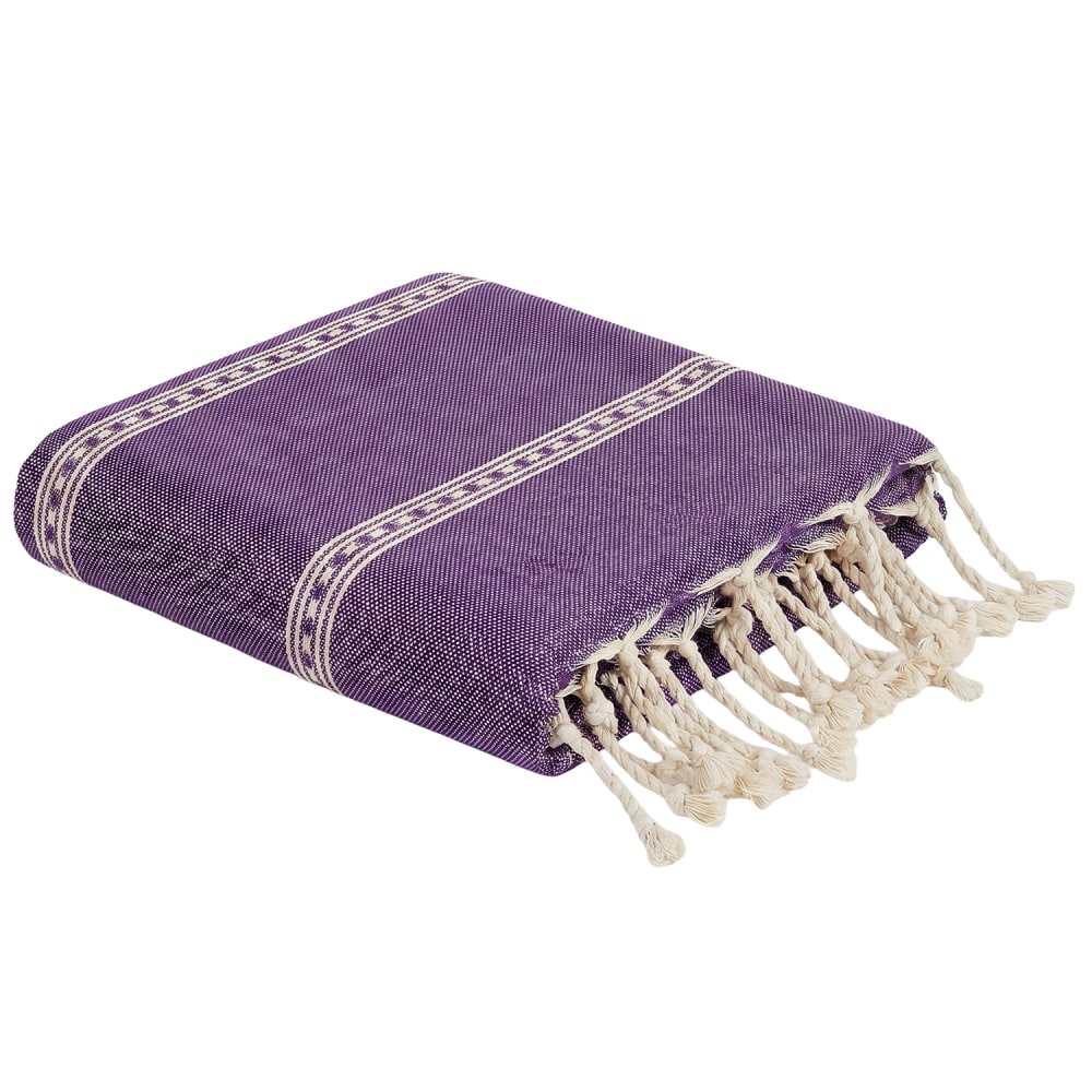 Fouta anti sable en coton recyclé violet 100x200 cm Fouta anti sable en coton recyclé violet 100x200 cm