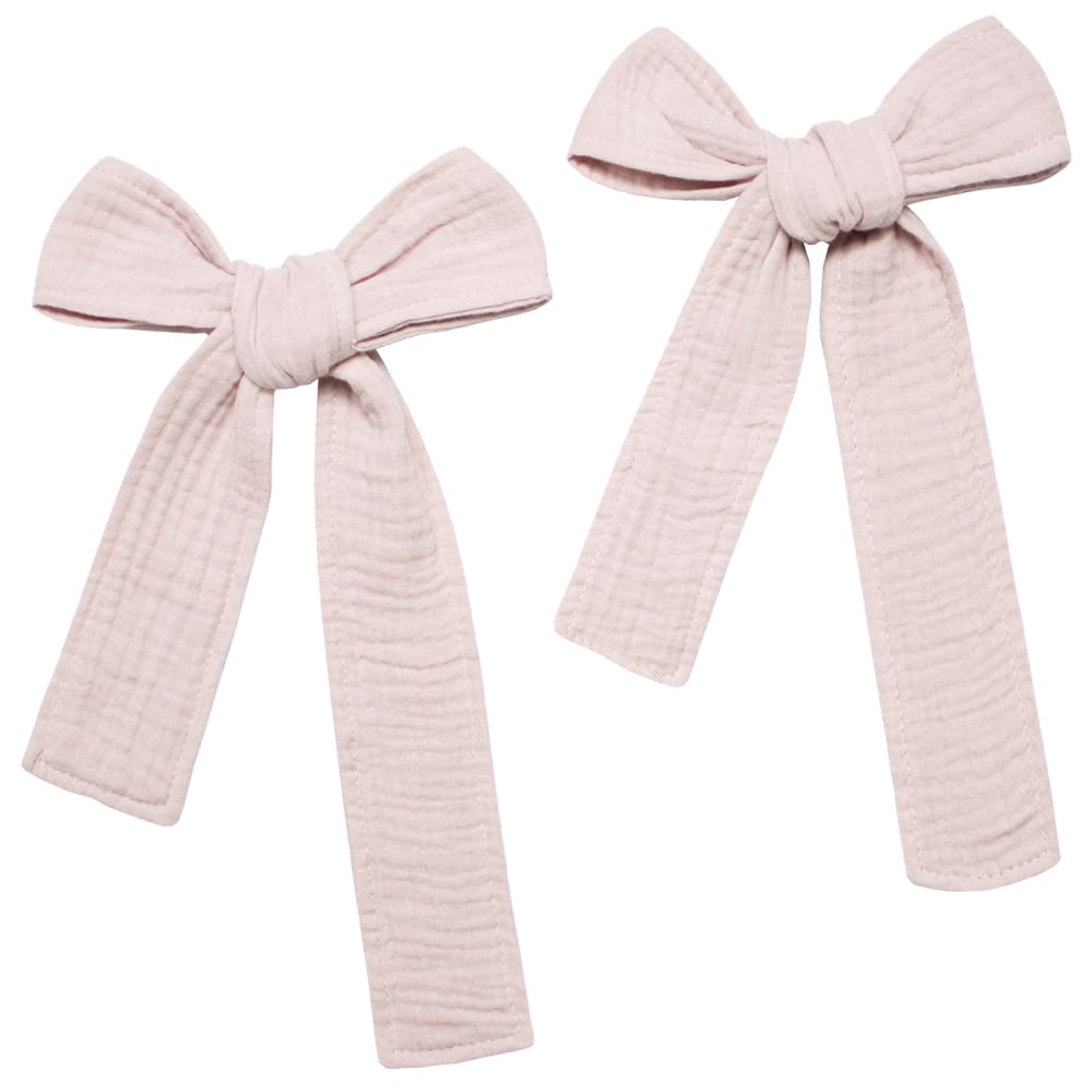 Embrasses à nouer pour ciel de lit en gaze de coton rose Embrasses à nouer pour ciel de lit en gaze de coton rose