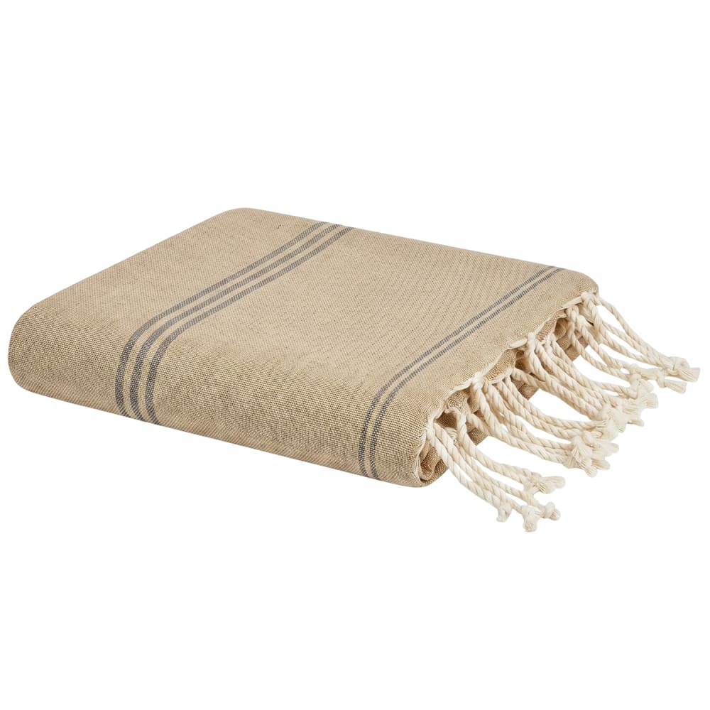 Fouta en coton recyclé beige 100x200 cm Fouta en coton recyclé beige 100x200 cm