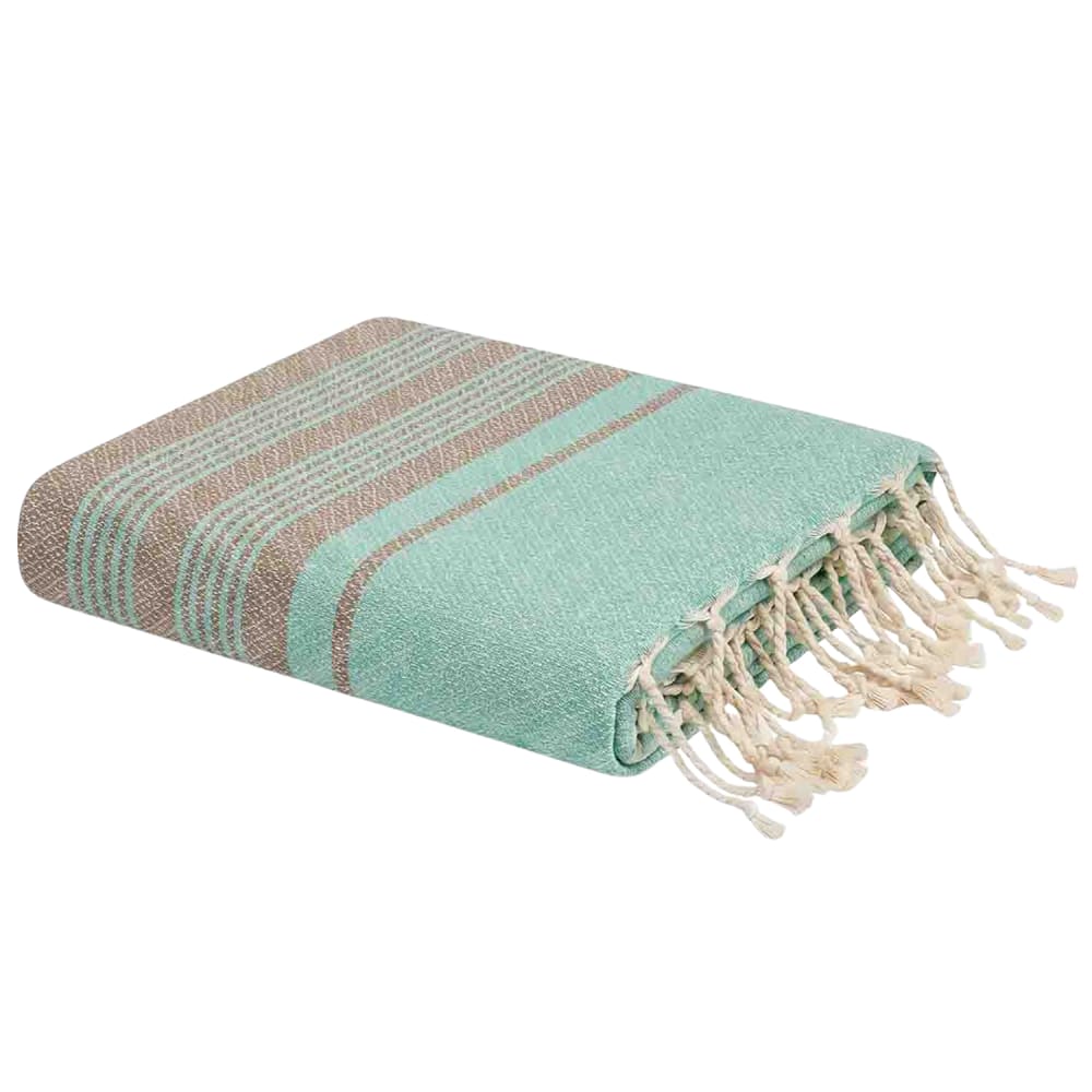 Fouta luxe jacquard oeil d'oiseau coton recyclé mer du sud 100x200 c Fouta luxe jacquard oeil d'oiseau coton recyclé mer du sud 100x200 c