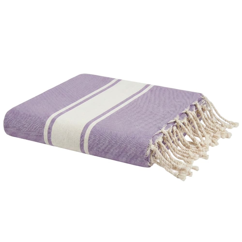 Fouta enfant serviette plage coton recyclé violet 70x140 cm Fouta enfant serviette plage coton recyclé violet 70x140 cm