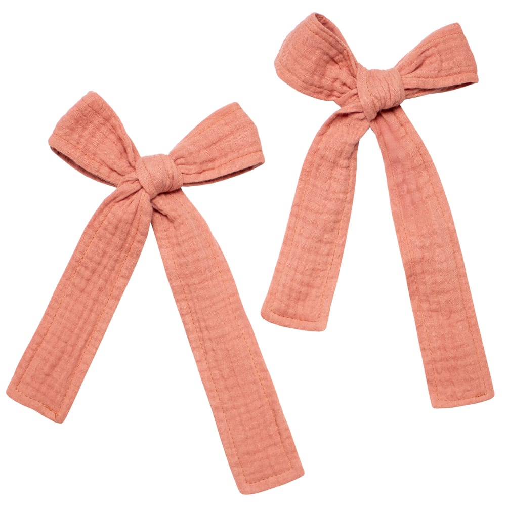 Embrasses à nouer pour ciel de lit en gaze de coton terracotta