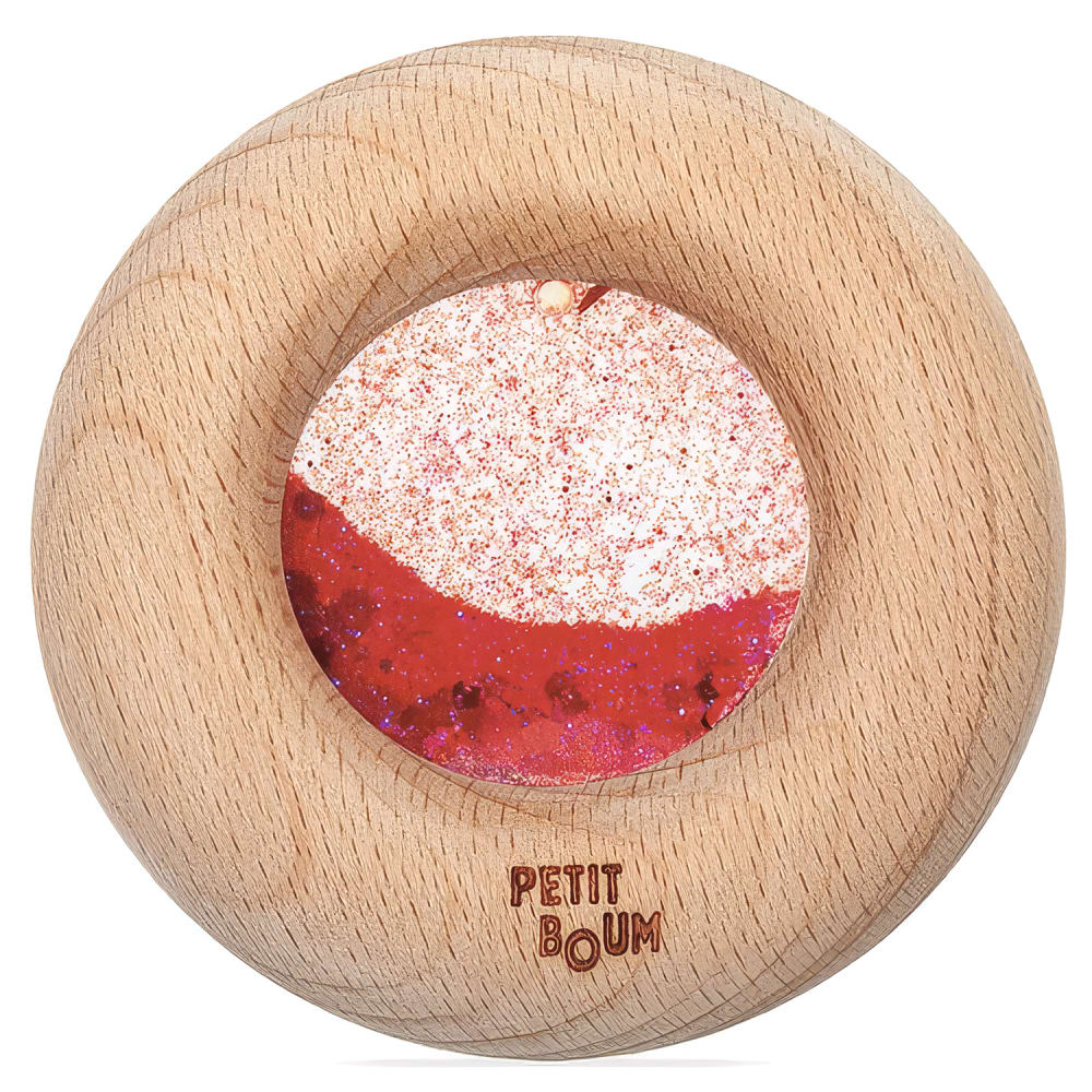 Petit Boum Babyrassel sensorisches spielzeug ROT HOLZ Baby
