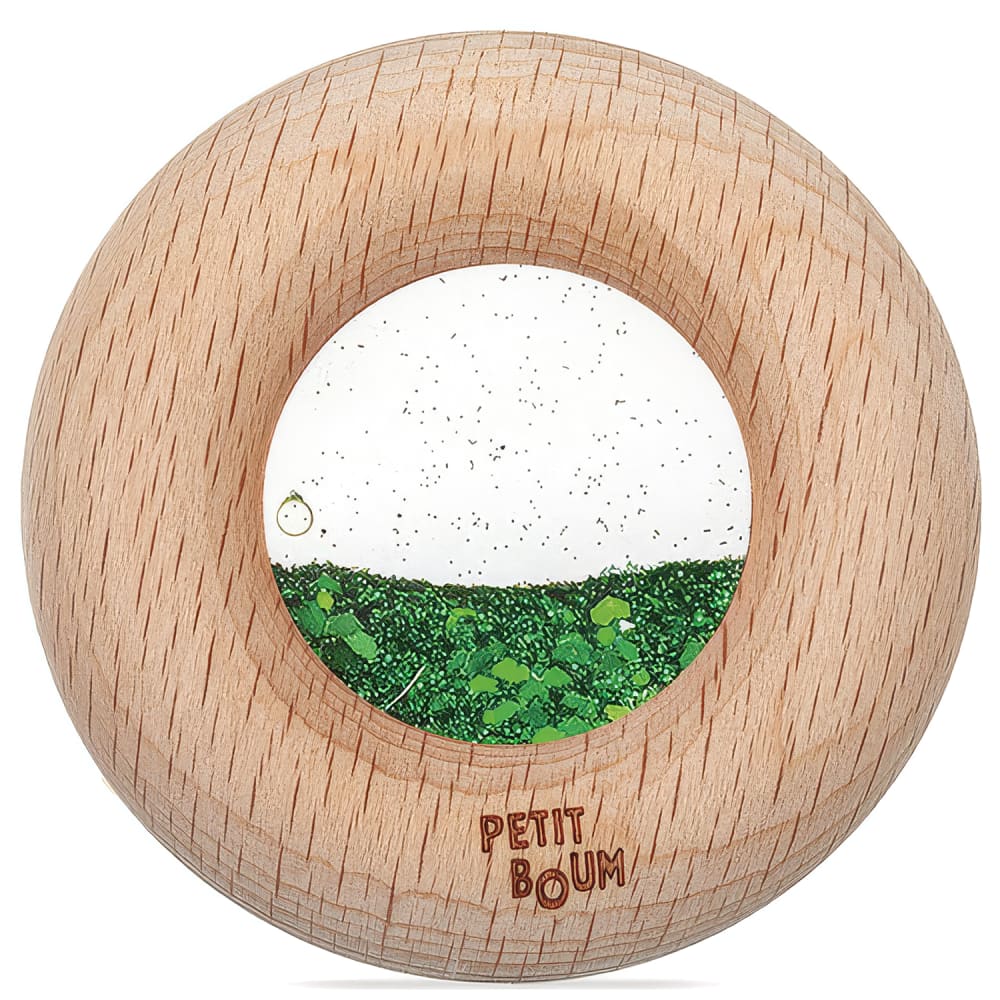 Petit Boum Babyrassel sensorisches spielzeug GRÜN HOLZ Baby