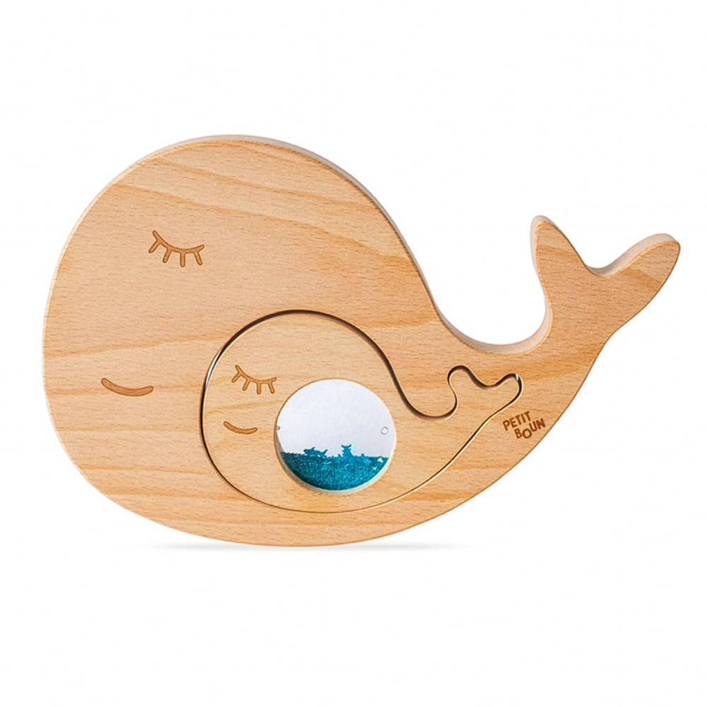 Petit Boum rikspielzeug baby holzpuzzle wal blau Baby -