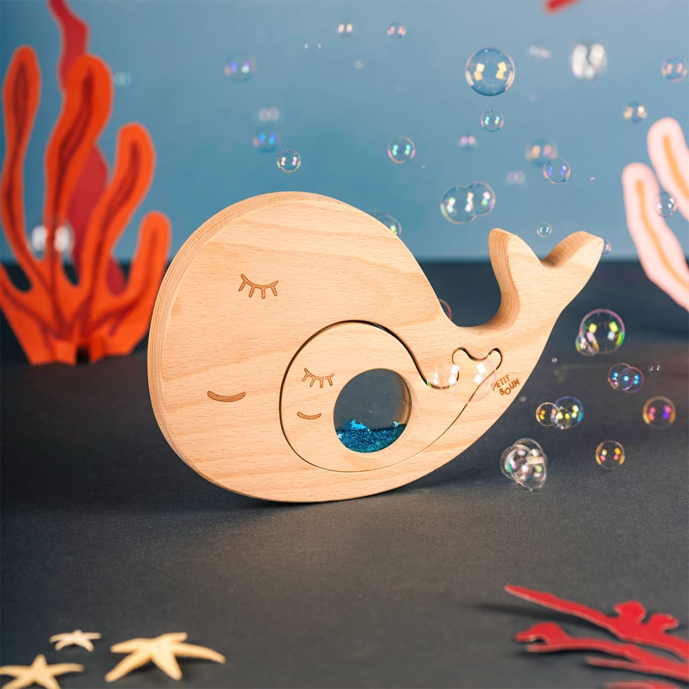rikspielzeug baby holzpuzzle wal blau - Maisons Du Monde