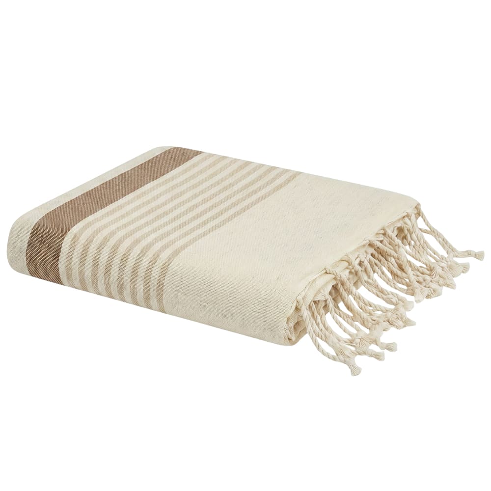 Fouta en coton recyclé ivoire 100x200 cm Fouta en coton recyclé ivoire 100x200 cm