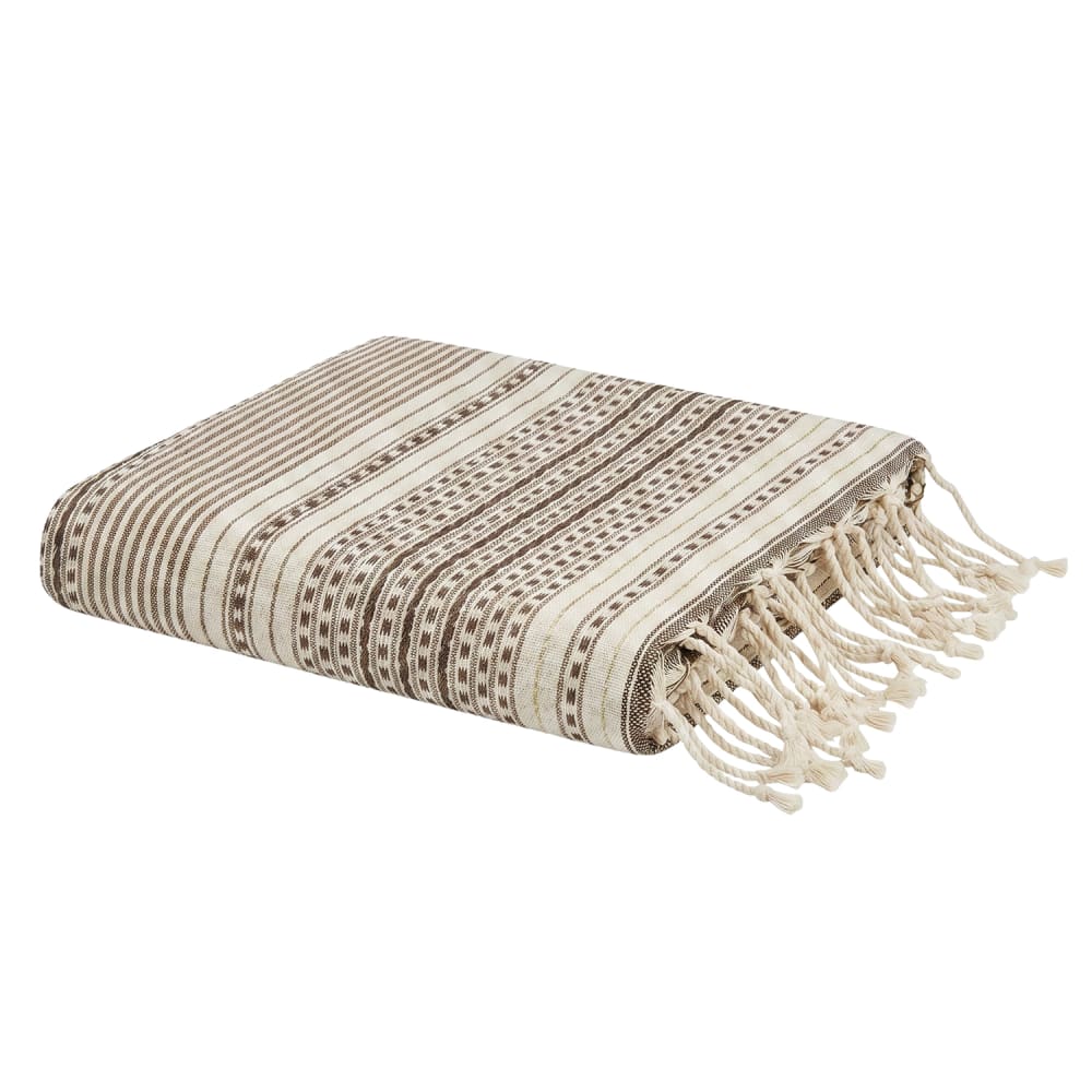 Fouta en coton recyclé beige 100x200 cm Fouta en coton recyclé beige 100x200 cm