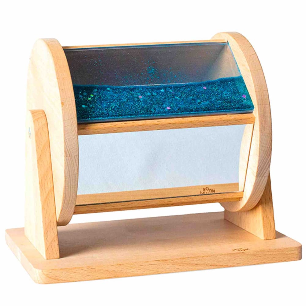 Petit Boum Holzsinnesrad für babys blau Holz Baby