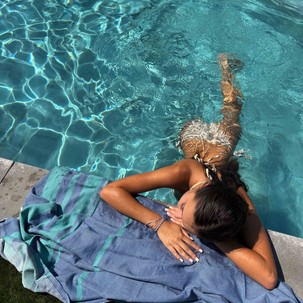 Jacquard strandfouta aus recycelter baumwolle - Maisons Du Monde