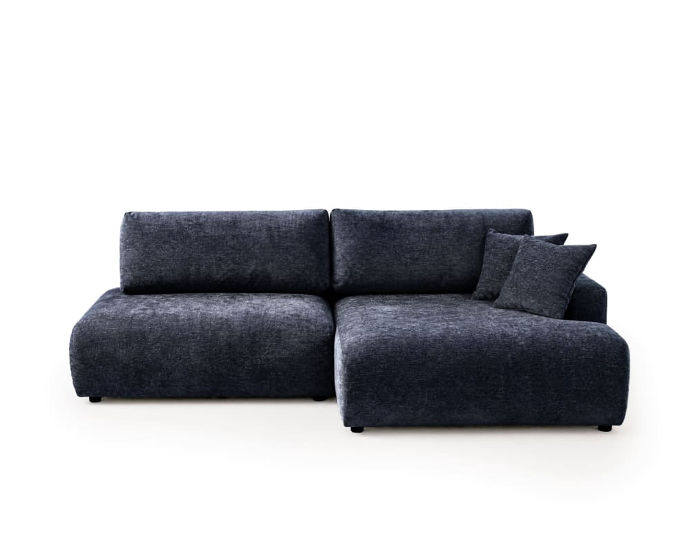 Canapé d'angle droit - tissu bleu marine
