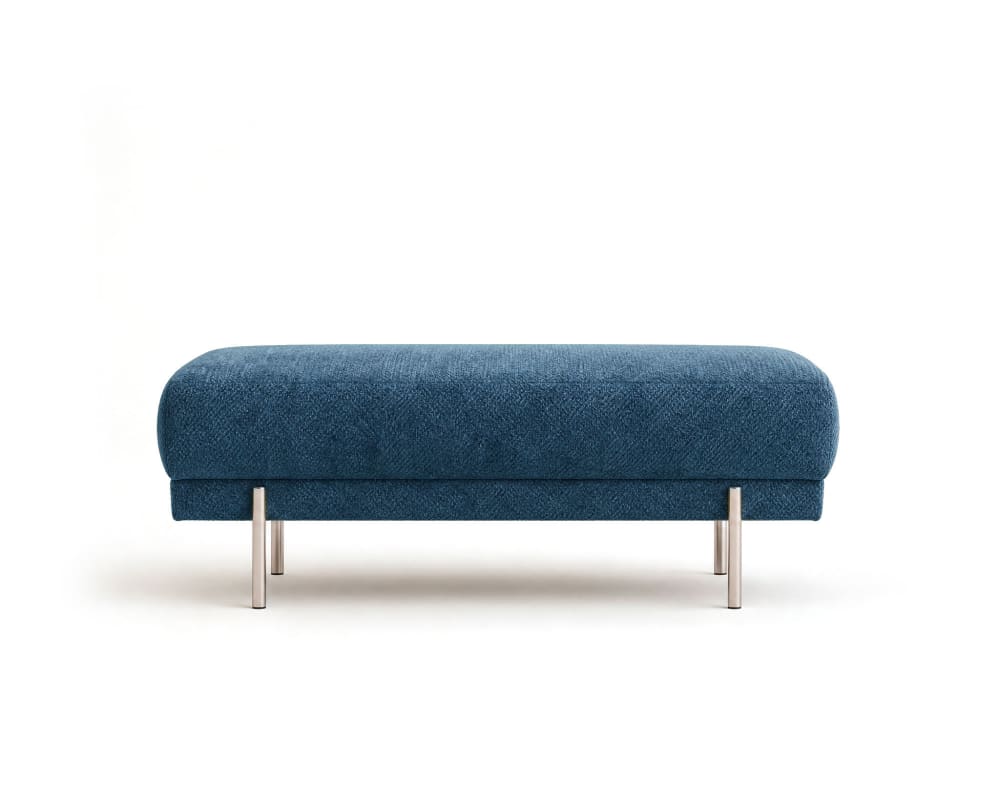Pouf en velours texturé - bleu