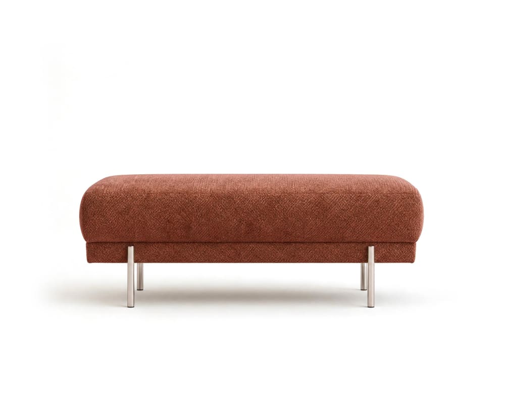 Pouf en velours texturé terracotta Pouf en velours texturé terracotta