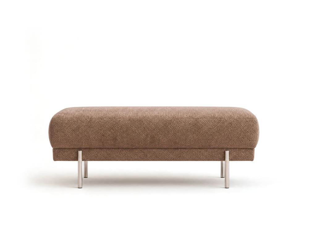 pouf en velours texturé - taupe