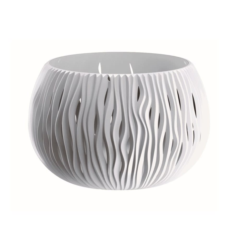 maceta bowl en plastico blanco de 195x29x29cm