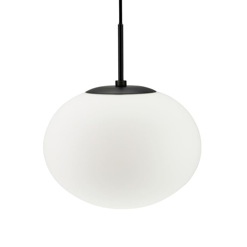 Pendelleuchte aus Metall und Glas h 33 cm d 28 cm, mattschwarz -