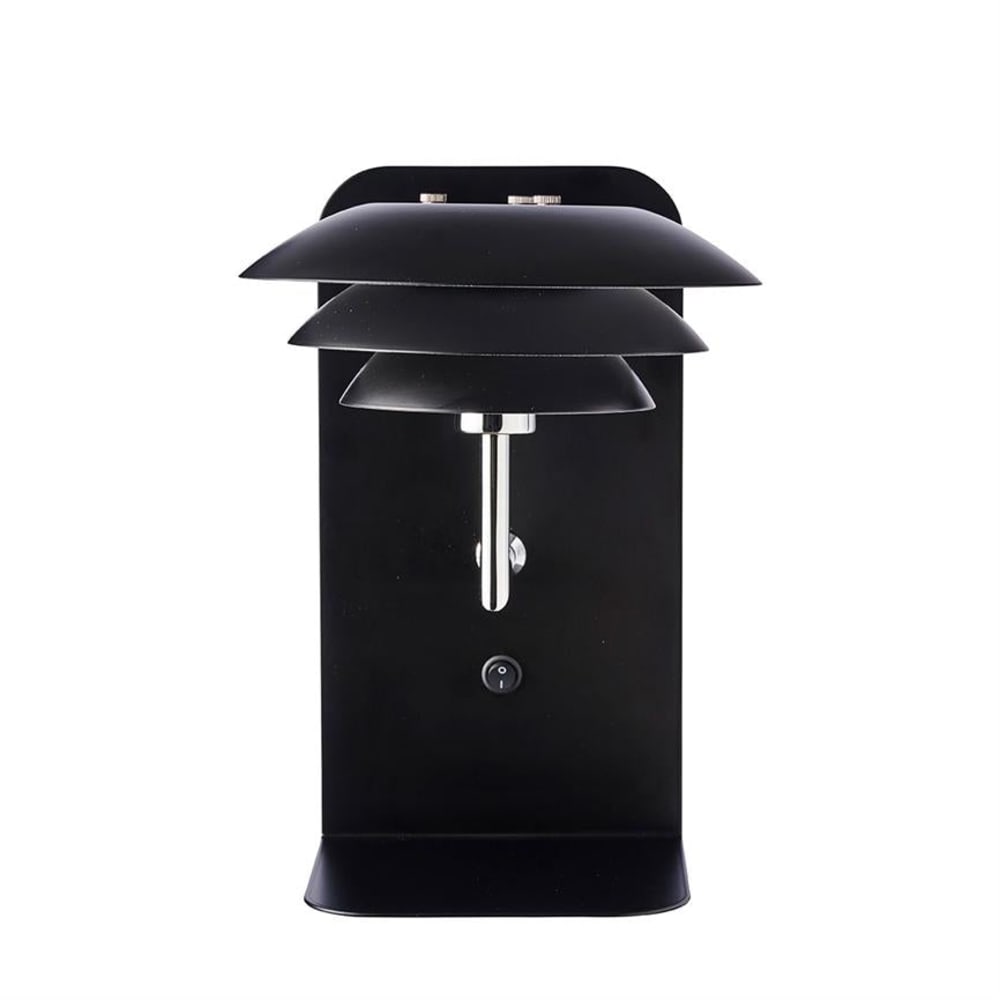 Wandleuchte aus Metall h 28 cm d 15 cm, mattschwarz - Maisons Du