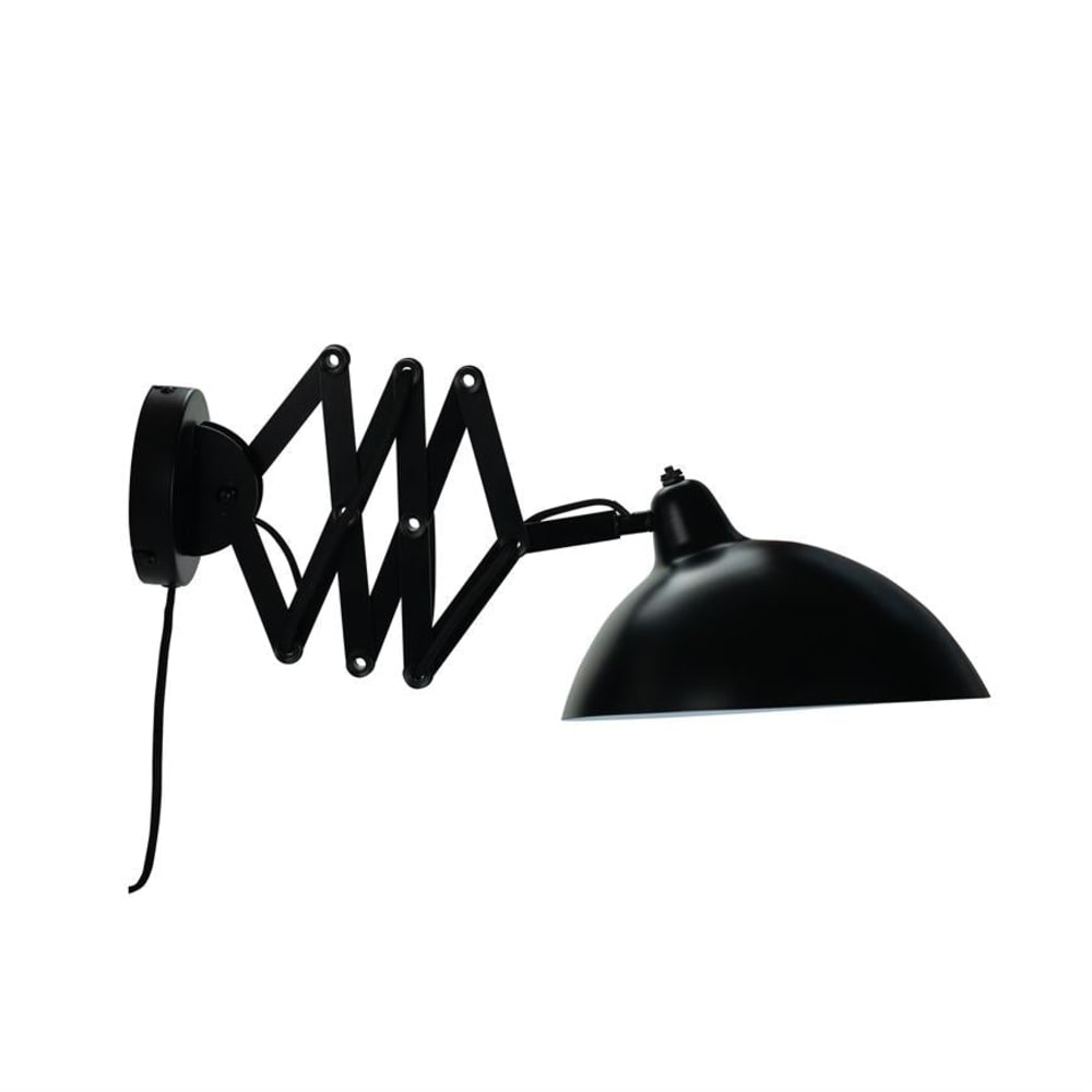 Wandleuchte aus Metall h 19,5 cm d 25,6 cm, mattschwarz - Maisons