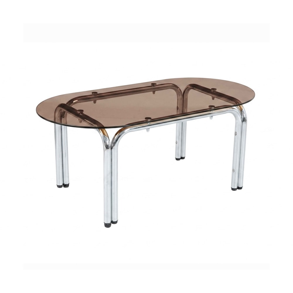 Table basse ovale en - verre