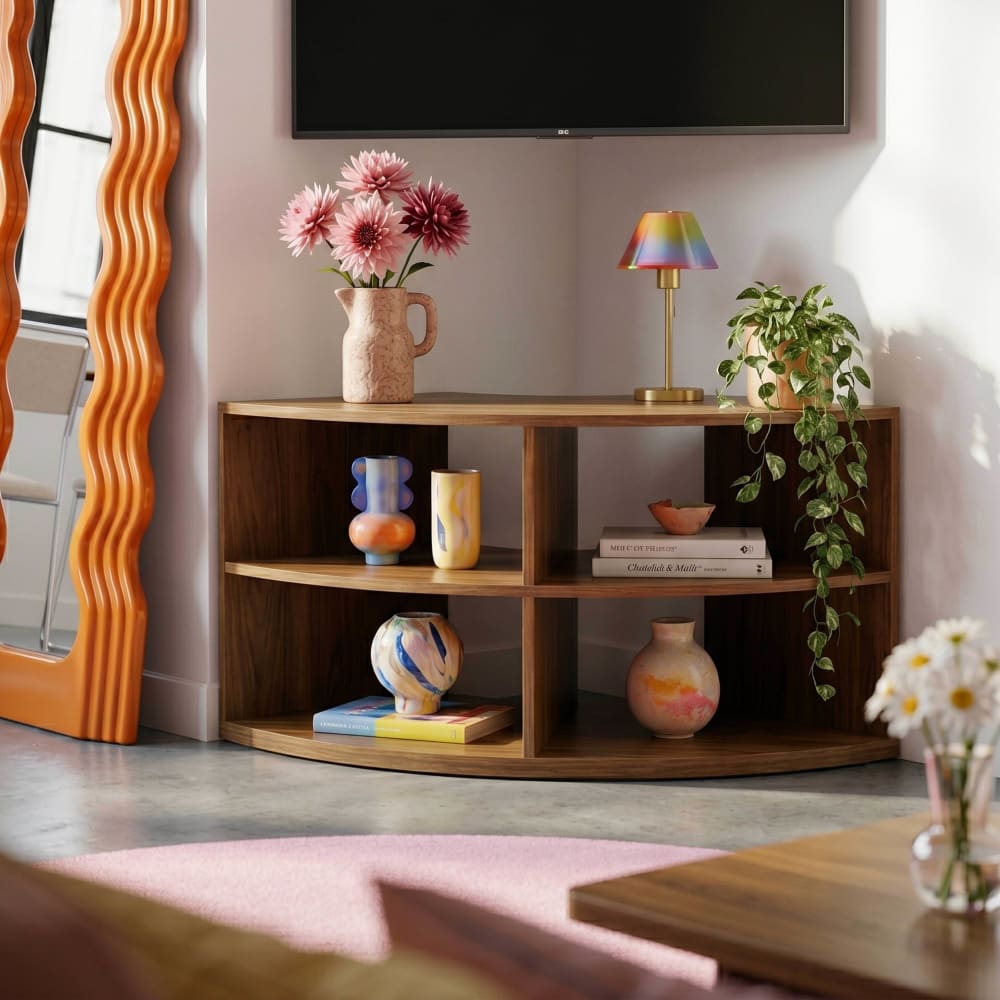 TV-Ständer in Holzoptik, 120x59 cm, skandinavischer Stil, helles
