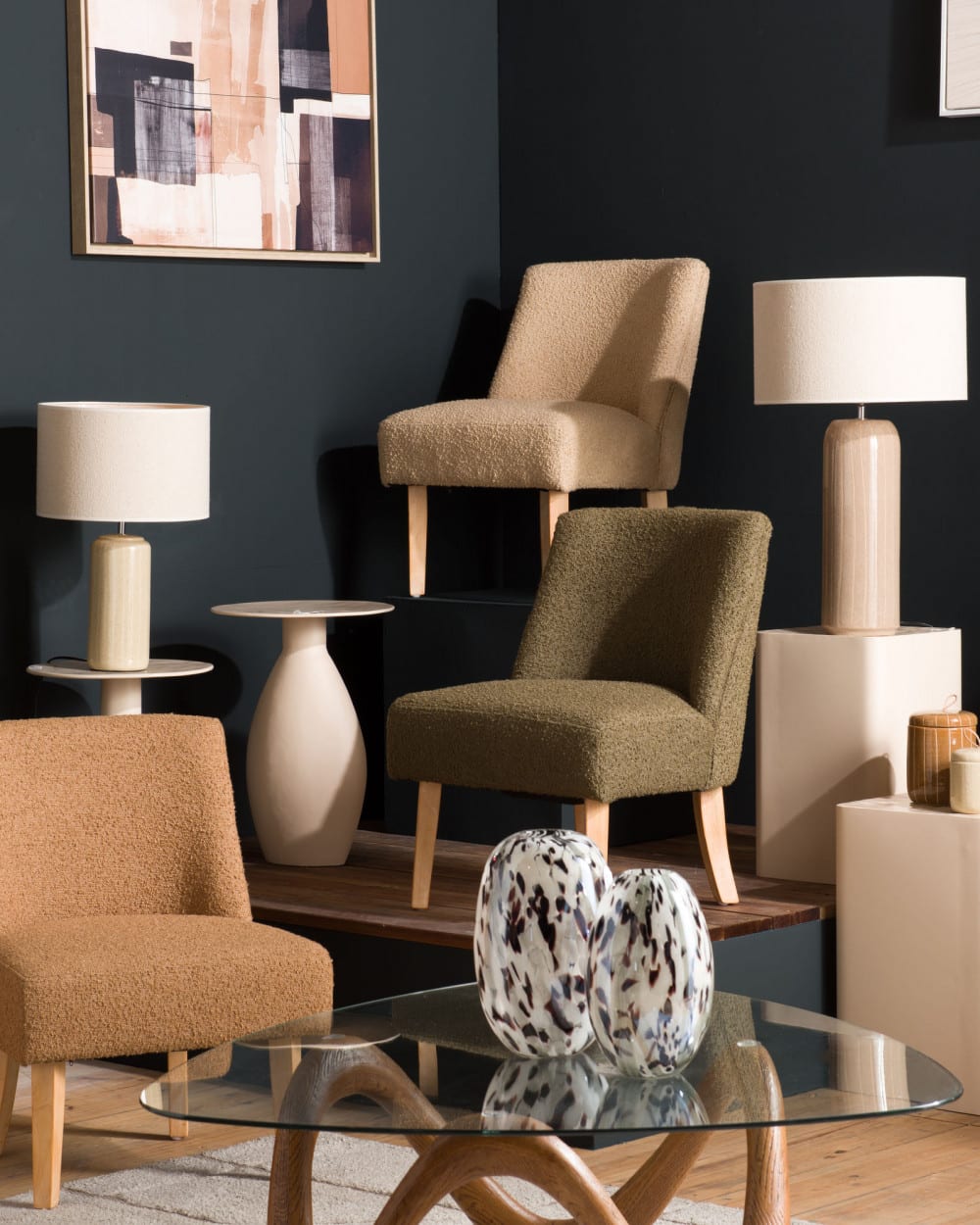 Lampe chris en céramique beige — vue 4