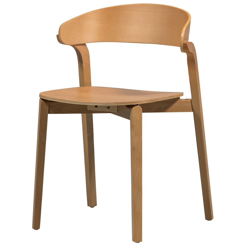 Lot de 2 chaises de salle à manger en bois de frêne naturel