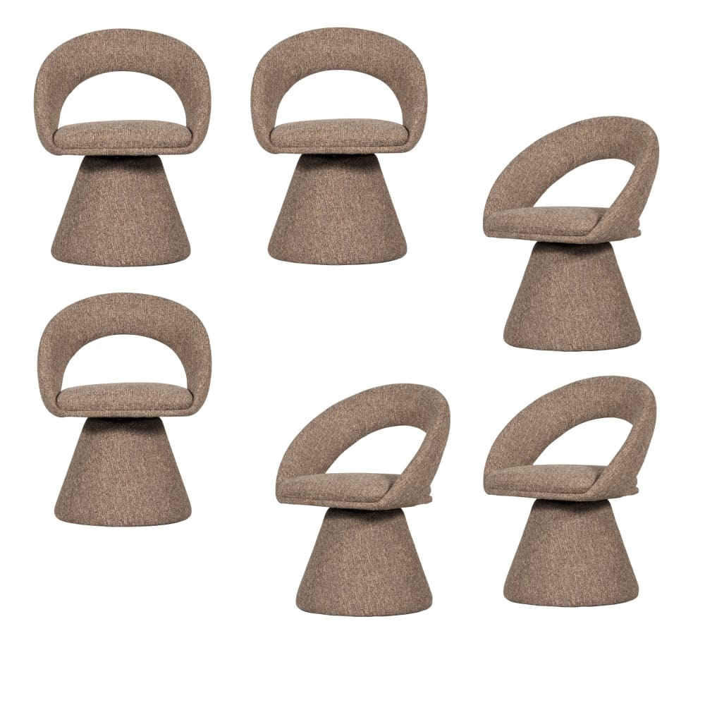 Lot de 2 chaises de salle à manger en tissu tissé naturel