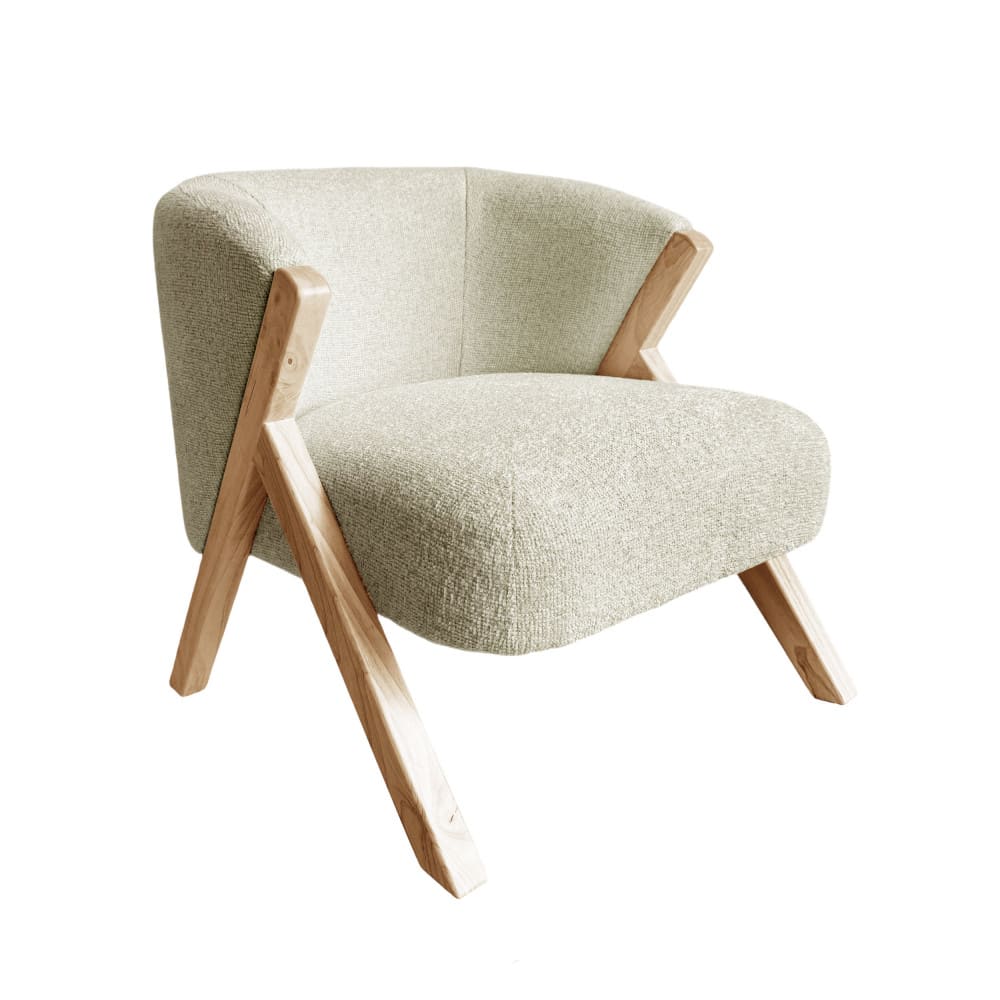 fauteuil en tissu pieds - bois