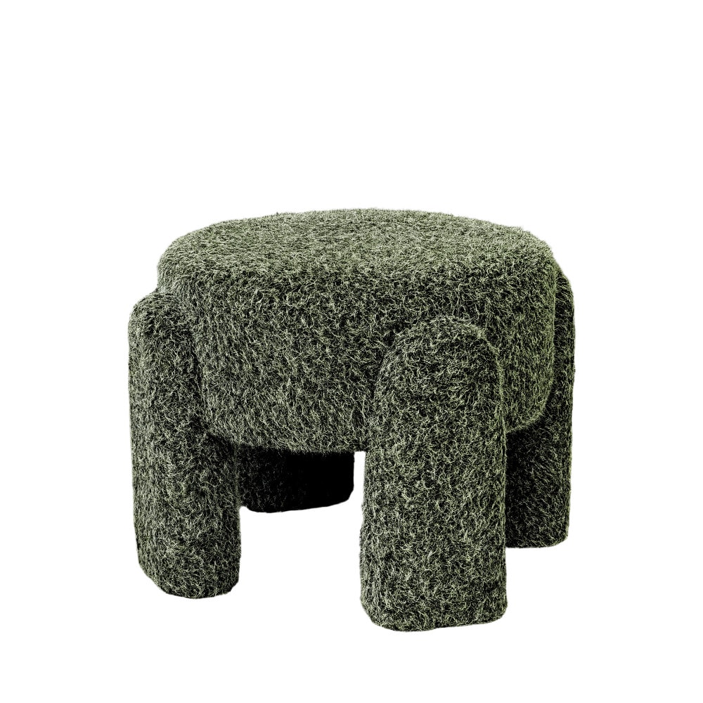 Pouf rond en tissu ø - glacier