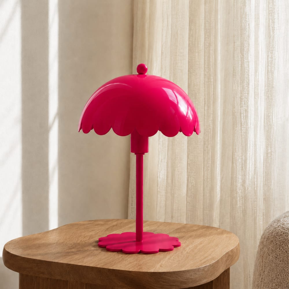 Lampe à poser en métal framboise — vue 3