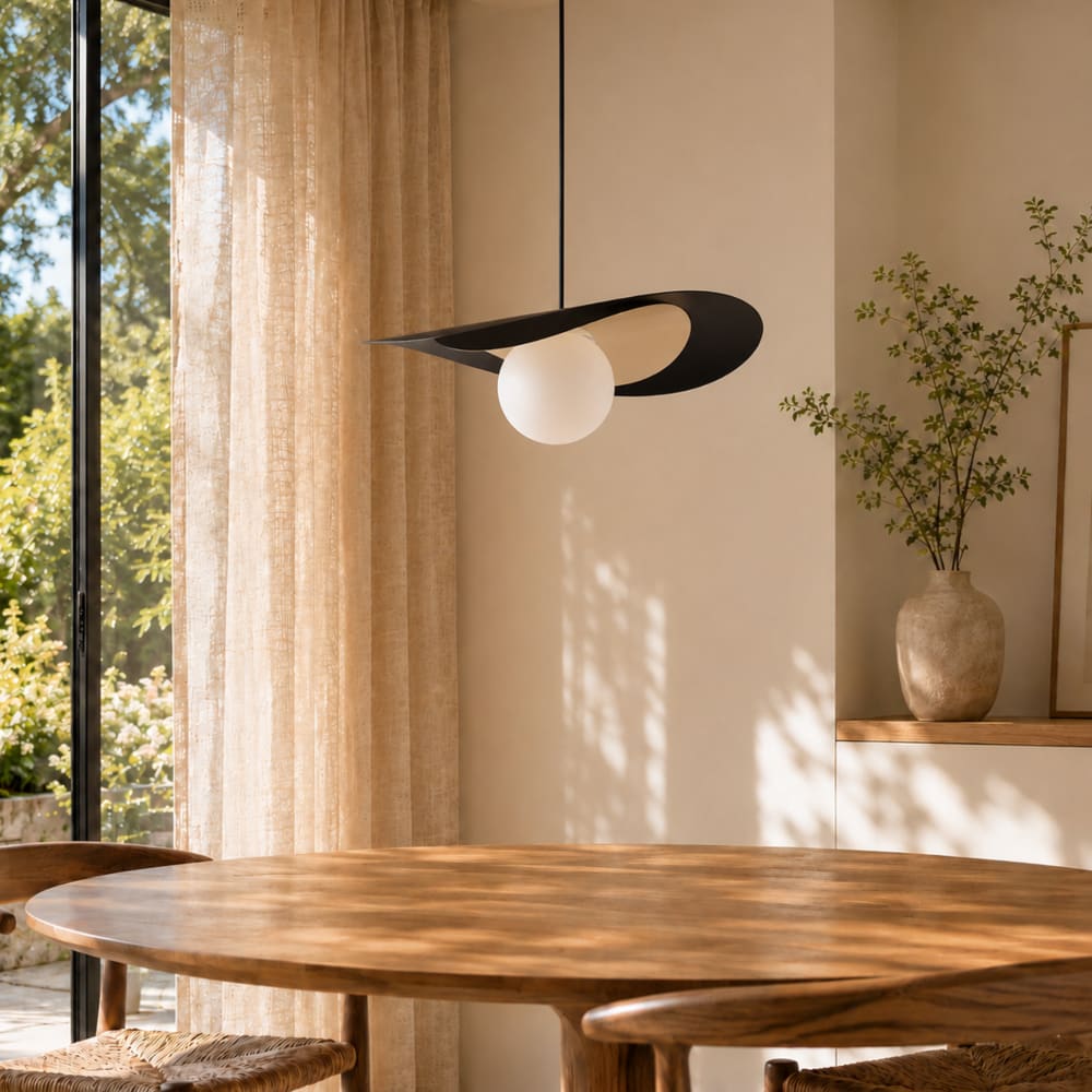 Schwarz-goldene Metallpendelleuchte 50 cm - Maisons Du Monde