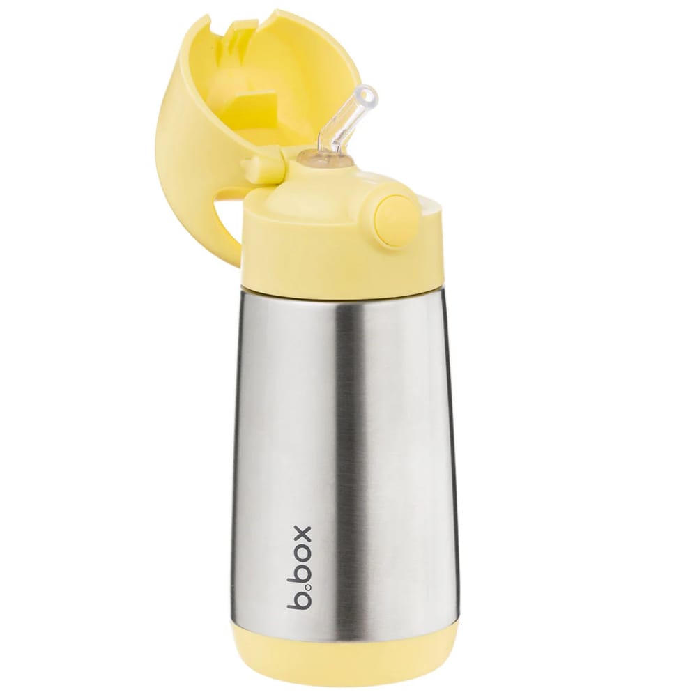 B.BOX Isolierte kindertrinkflasche mit strohhalm GELB STAHL Kinder