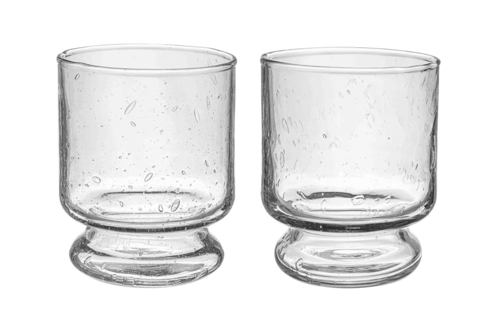 Noo.ma verre soufflé à la main transparent 7,6 cm - set de 2