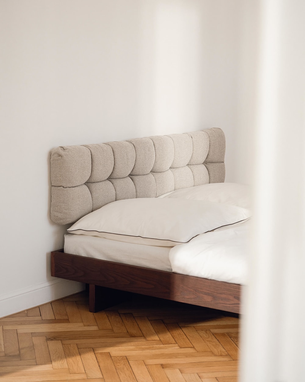 Noo.ma tête de lit bolbi bouclé beige désert 40 cm