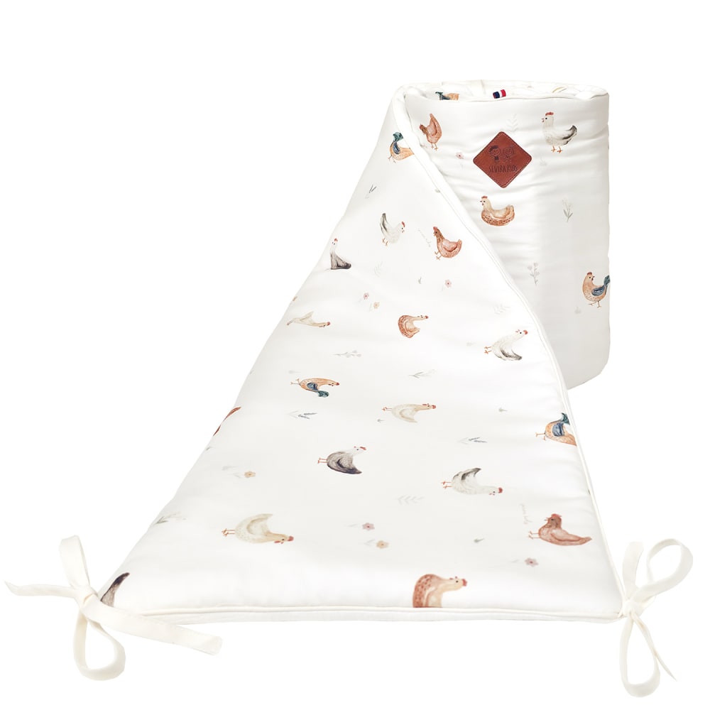 Sevira Kids Wendbare bettumrandung aus musselin-baumwolle für babybett naturbeige style classic chic Baby -