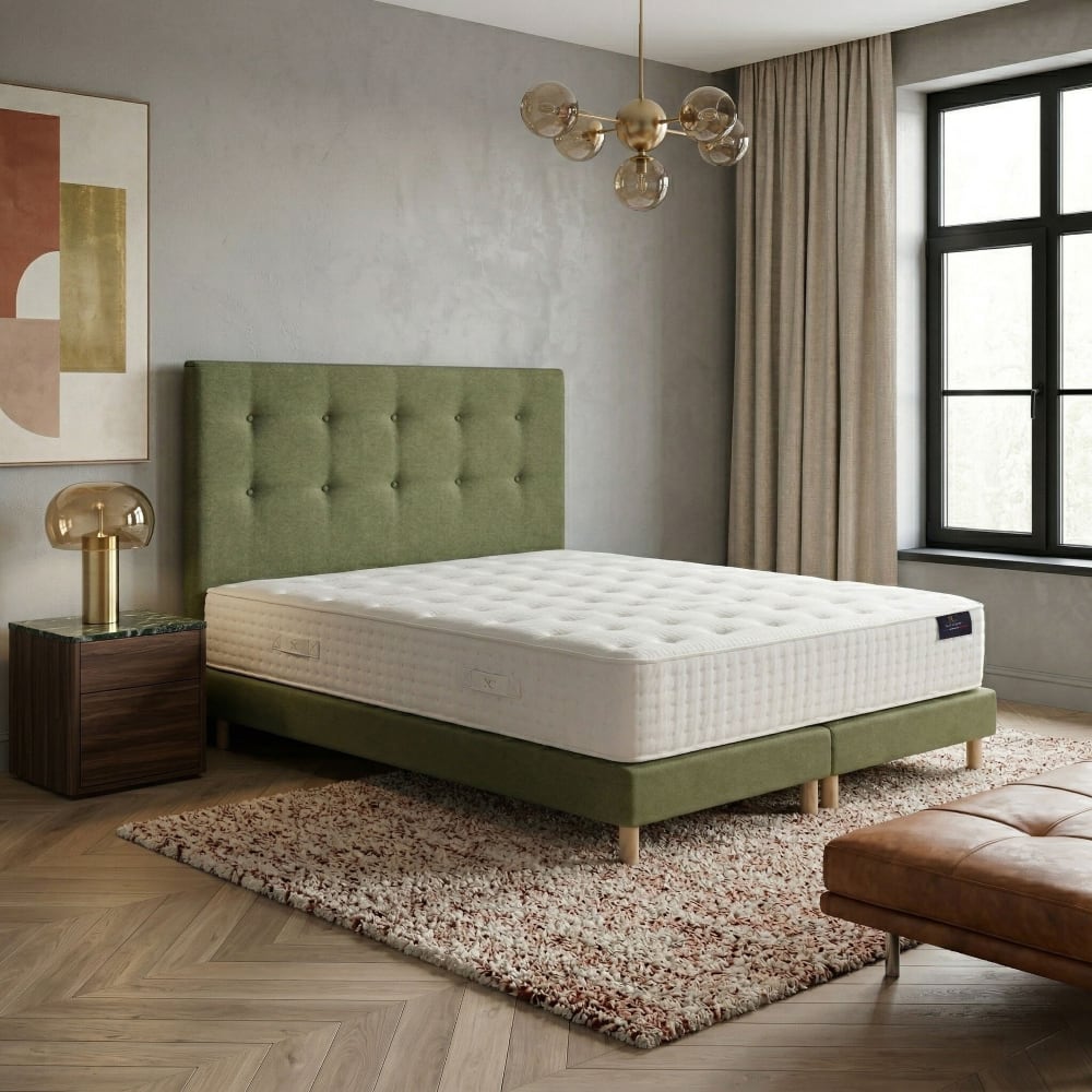 Matelas hybride helios mémoire de forme h31 sommier tete de lit vert
