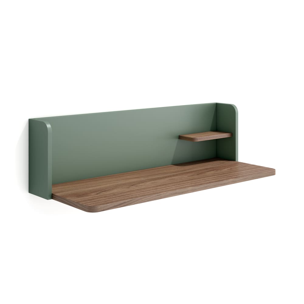 Herdasa Wandschreibtisch Walnuss Grün Optik 25x90x35 cm style modern Grün Spanplatte
