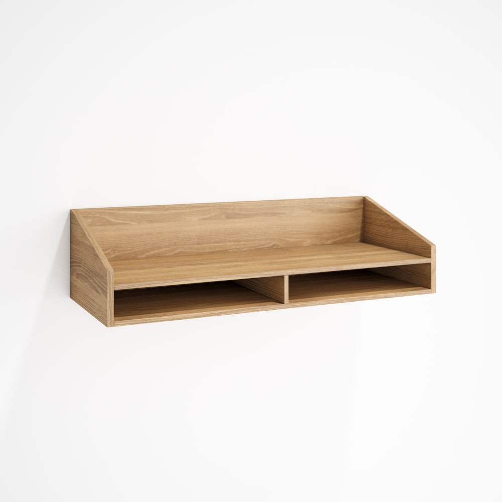 Herdasa Hängeschreibtisch mit 2 Fächern in Goldeichenoptik 23x80 cm style modern Braun Spanplatte