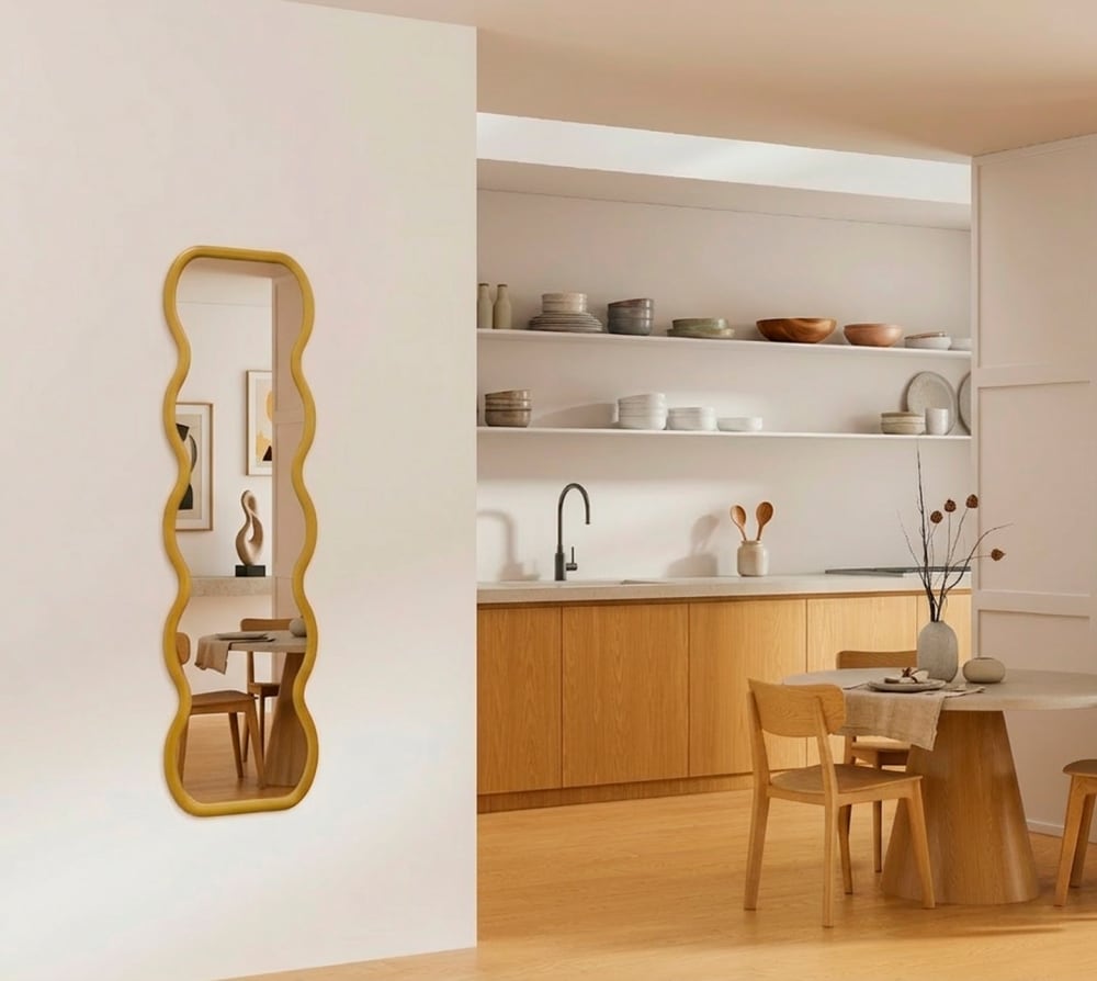 Miroir organique en pin naturel 150x40 cm — vue 4