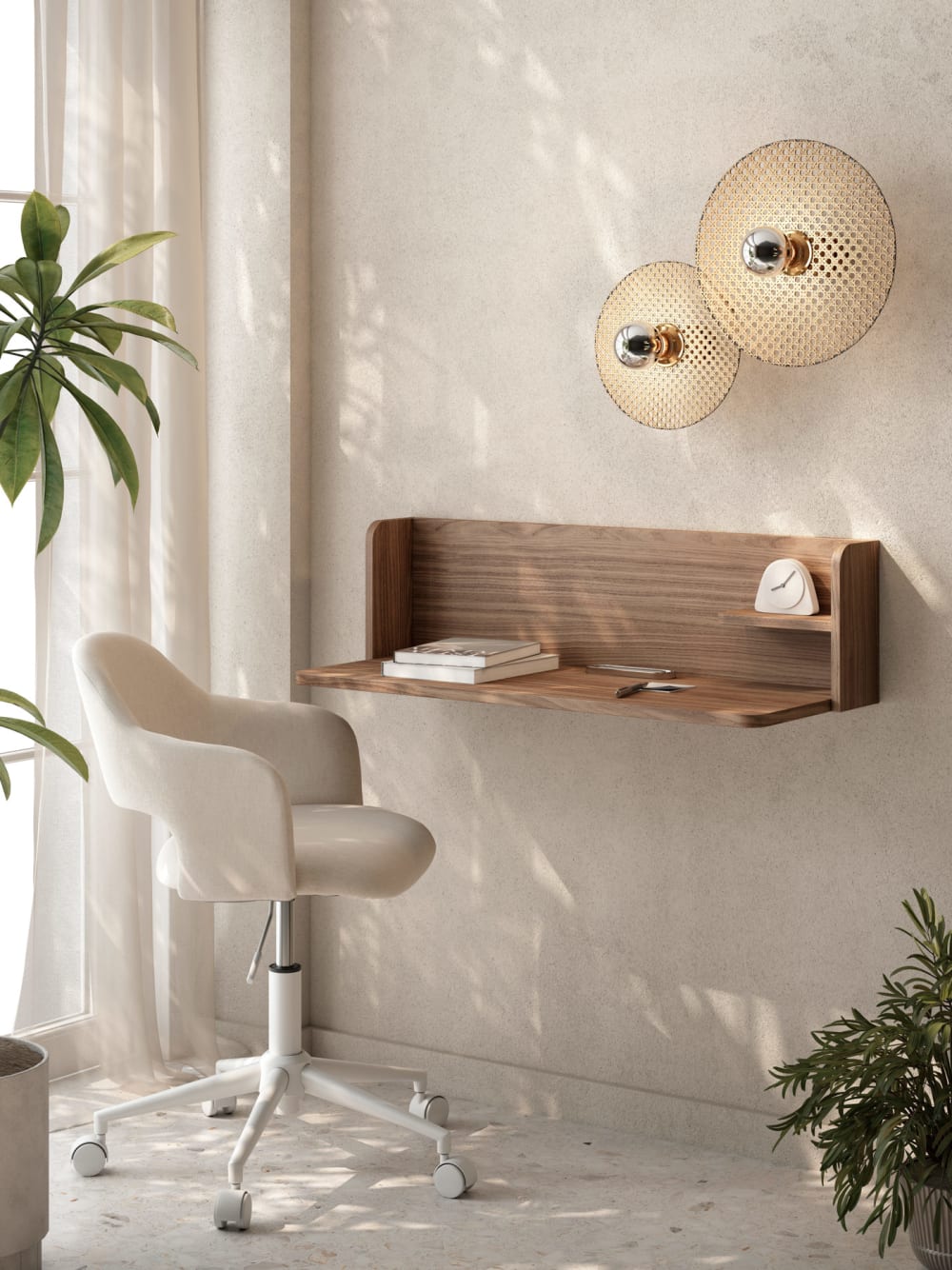 Wandschreibtisch Walnuss Optik 25x90x35 cm - Maisons Du Monde
