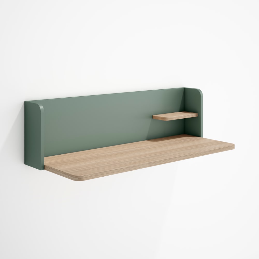 Herdasa Wandschreibtisch Walnuss Hell und Grün 25x90x35 cm style modern Grün Spanplatte
