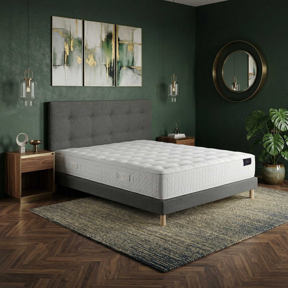 Matelas hybride ensachés accueil latex sommier tête de lit gris foncé
