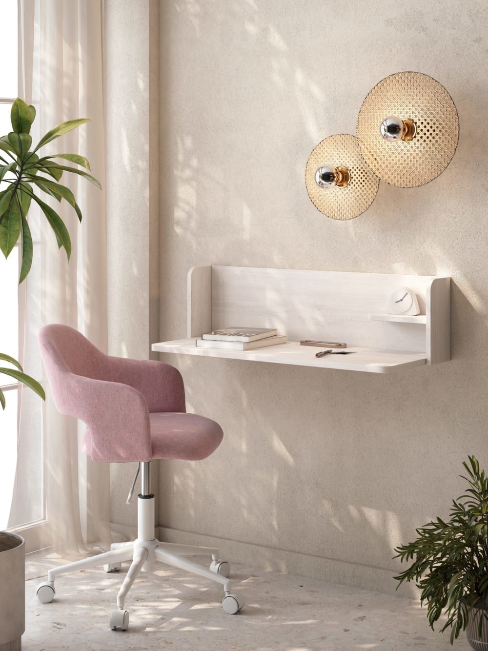 Wandschreibtisch Weiß Optik Beine 25x90x35 cm - Maisons Du Monde