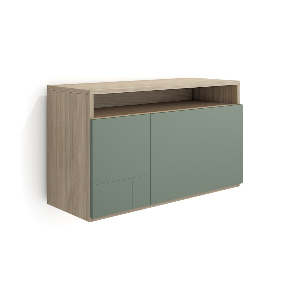 Bureau mural en placard - noyer