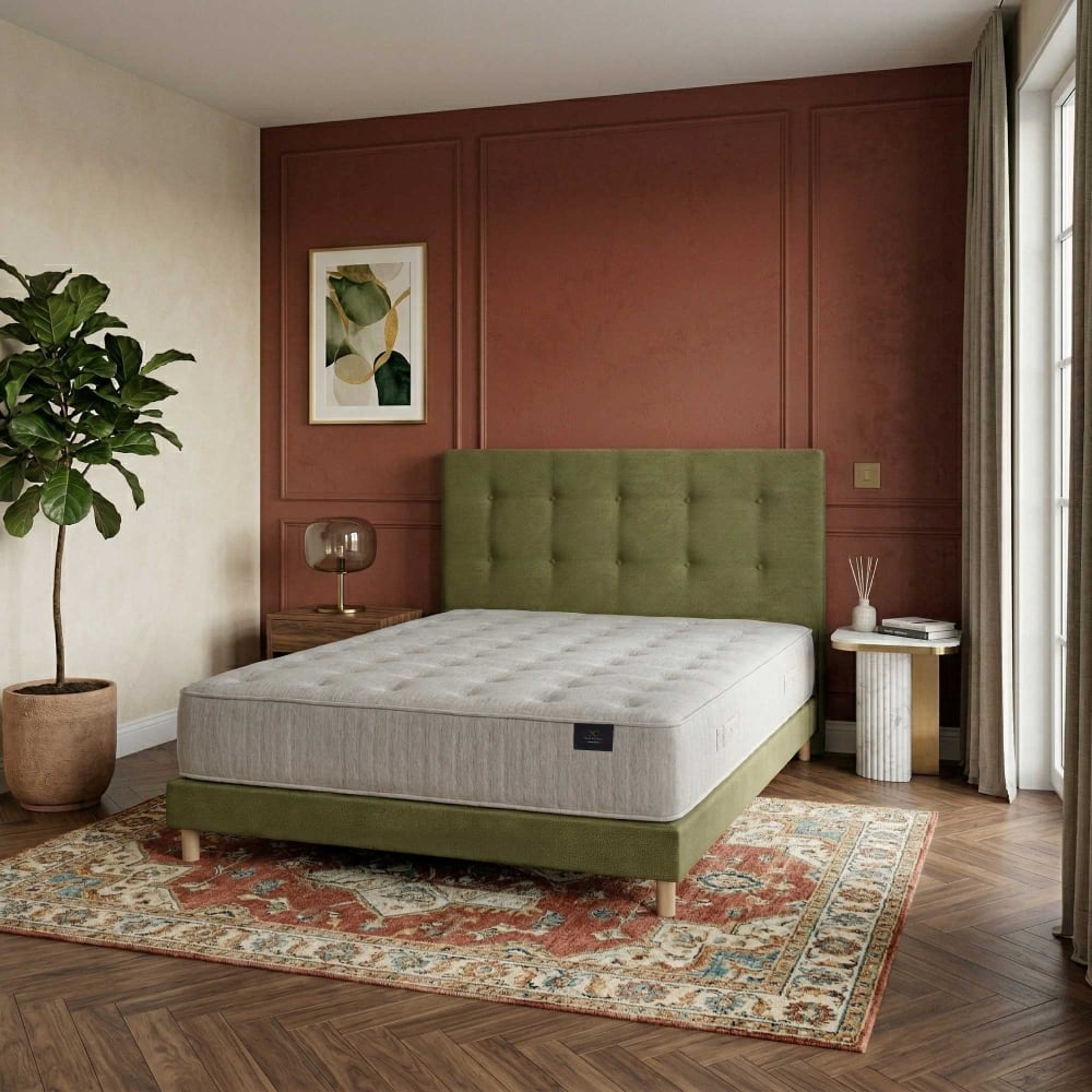 Matelas hybride ensachés accueil latex sommier tête de lit vert